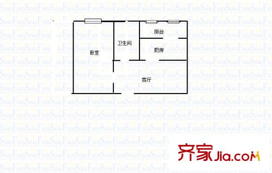 七里山小區(qū) 1室 戶(hù)型圖