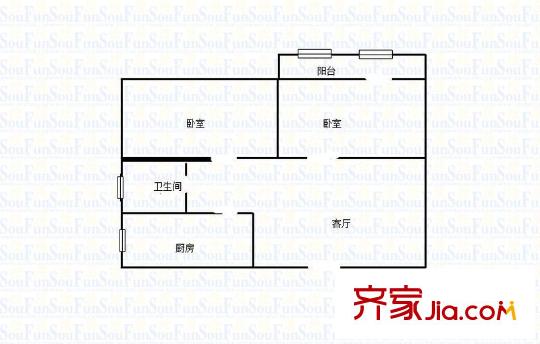 七里山小區(qū) 2室 戶(hù)型圖