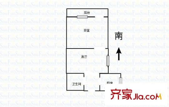 七里山小區(qū) 1室 戶(hù)型圖