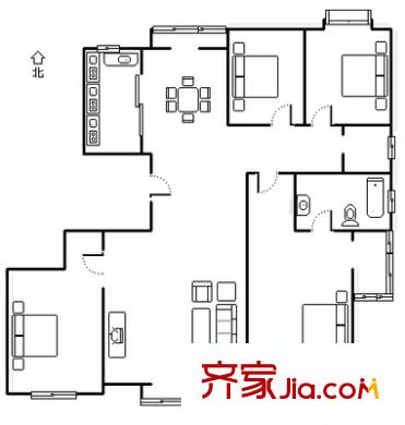 文博苑 4室 户型图