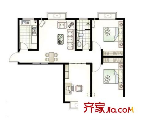 新徐印象戶型圖C戶型 3室2廳1衛(wèi)