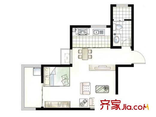 新徐印象戶型圖A戶型 2室2廳1衛(wèi)