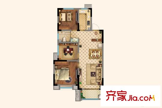 山鋼?新天地7#樓A1戶型 3室2廳1衛(wèi)1廚