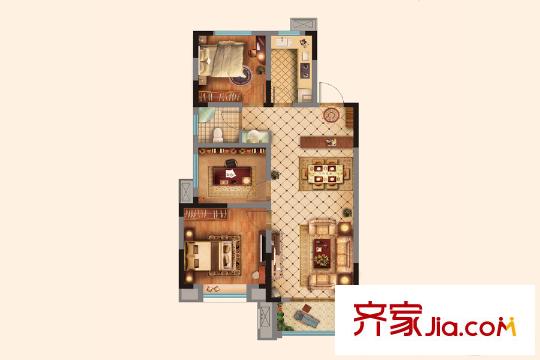 山鋼?新天地8#樓B1戶型圖 3室2廳1衛(wèi)1廚
