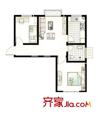 新徐印象戶型圖E戶型 2室2廳1衛(wèi)