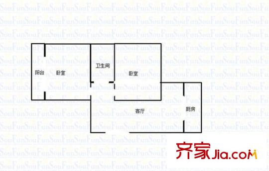 水晶花園 2室 戶型圖