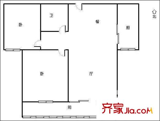 永大清華園 2居室 戶型圖