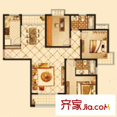 尚品清河戶型圖Q戶型 3室2廳2衛(wèi)