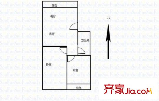 水晶花園 2室 戶型圖