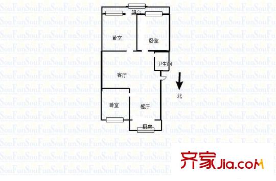 水晶花園 3室 戶型圖