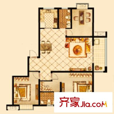 尚品清河戶型圖V1戶型 3室2廳2衛(wèi)