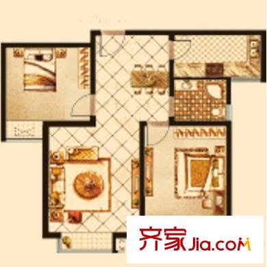 尚品清河戶型圖F戶型 2室2廳1衛(wèi)