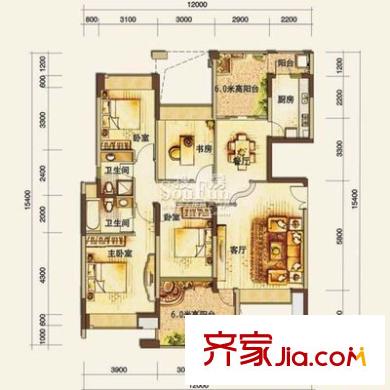 三箭吉祥苑戶型圖 4室 戶型圖 4室3廳3衛(wèi)1廚