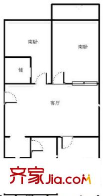 環(huán)山路塑料三廠宿舍 3室 戶型圖
