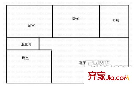 環(huán)山小區(qū)戶(hù)型圖3 3室1廳1衛(wèi)1廚
