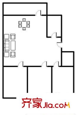 東關大街北宿舍 3室 戶型圖