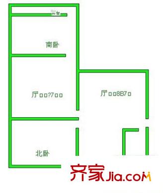 東關大街北宿舍 3室 戶型圖