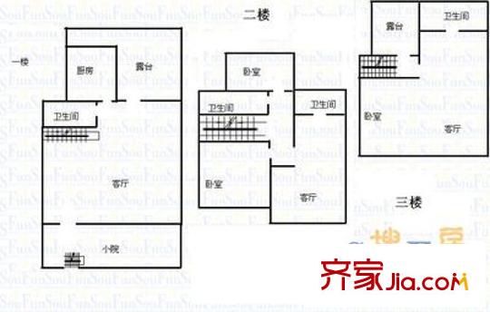 奧體中心單位宿舍 6室 戶型圖
