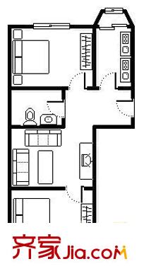 一建新村 2室 戶型圖