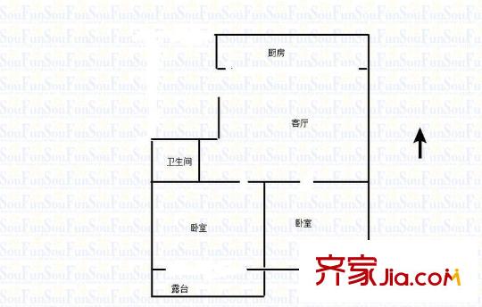 中偉新居 2室 戶型圖