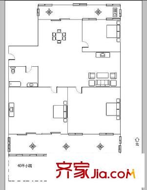 英雄山路大觀園宿舍 3居室 戶型圖