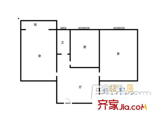 玉函路西藏中學(xué)宿舍戶型圖玉函路90號(hào)戶型圖 2室1廳1衛(wèi)1廚