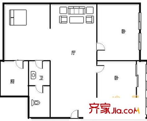 新地家園 2室 戶型圖