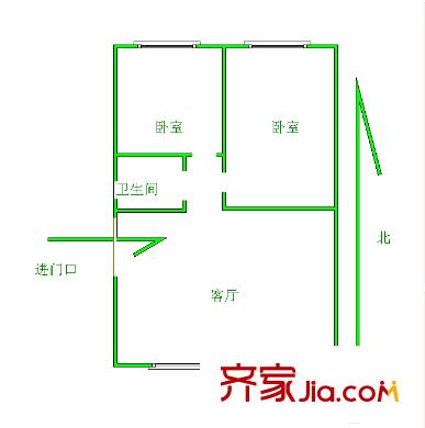 花園莊東路宿舍 2室 戶型圖