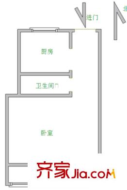 經(jīng)一緯八單位宿舍 1室 戶型圖
