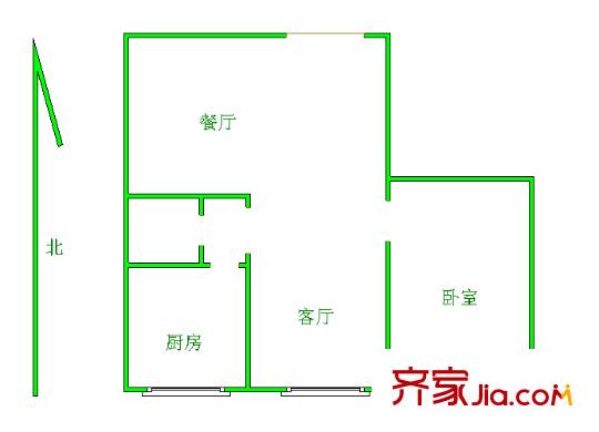 花園莊東路宿舍 1室 戶型圖