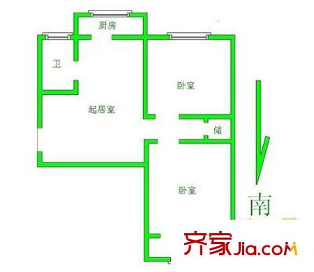 花園莊東路宿舍戶型圖花園莊東路單位宿舍 2室 戶型圖 2室1廳1衛(wèi)1廚