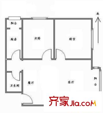 白馬山南路宿舍 2室 戶型圖
