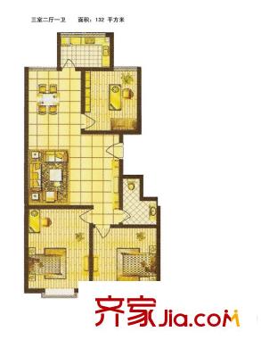 聯(lián)發(fā)公寓戶型圖4-17層戶型圖 3室2廳1衛(wèi)1廚