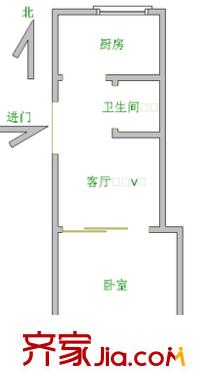 北小辛莊宿舍 1室 戶型圖