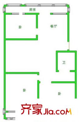 北小辛莊宿舍 3室 戶型圖