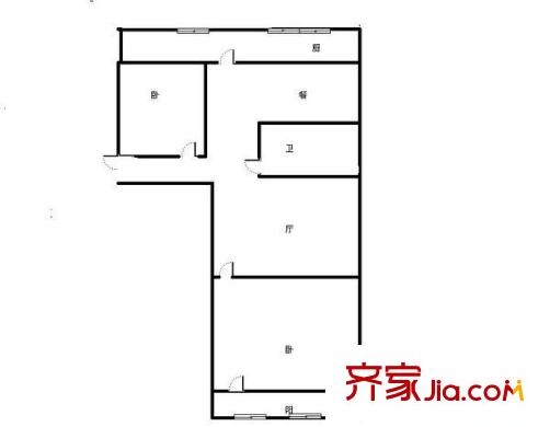 南辛莊質(zhì)監(jiān)局單位宿舍戶型圖戶型圖 2室2廳1衛(wèi)1廚