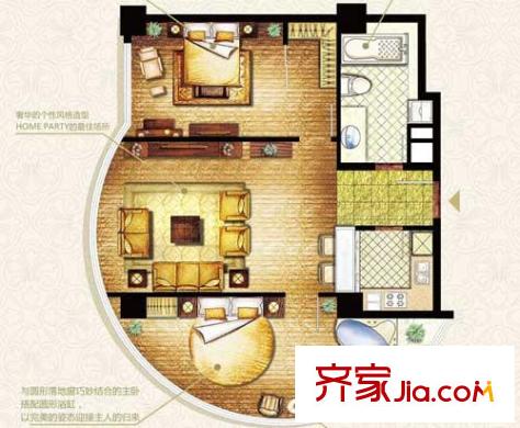 發(fā)祥1號公館戶型圖C戶型 2室2廳2衛(wèi)
