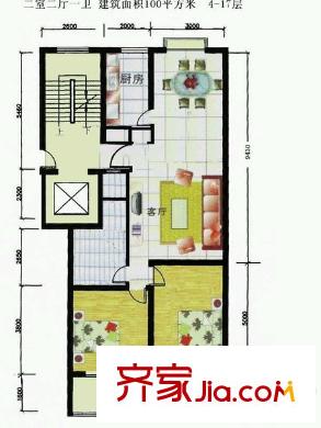 聯(lián)發(fā)公寓 2室 戶型圖