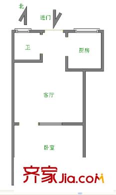 北小辛莊宿舍 1室 戶型圖