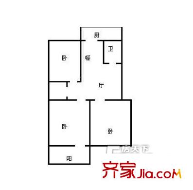 北小辛莊宿舍戶型圖311 3室1廳1衛(wèi)1廚