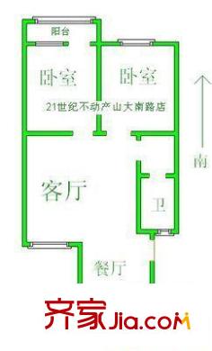 大學(xué)南苑戶型圖2 2室2廳1衛(wèi)1廚