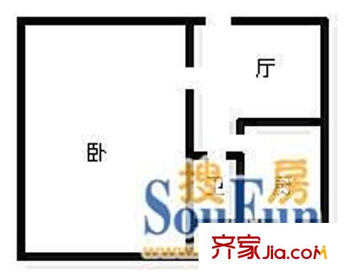 客車廠宿舍 1室 戶型圖