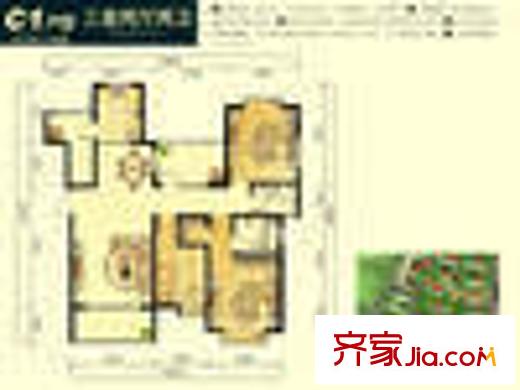 英雄山路區(qū)委宿舍 3室 戶型圖