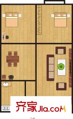 南辛莊質監(jiān)局單位宿舍戶型圖戶型圖 2室1廳1衛(wèi)1廚