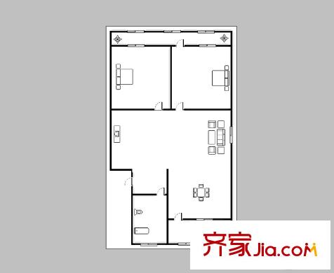 洪樓新居 2室 戶型圖