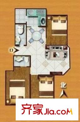 洪樓新居 3居室 戶型圖
