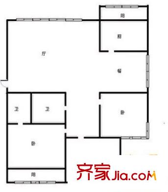 南華園小區(qū) 3室 戶型圖
