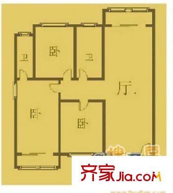 南華園小區(qū) 3室 戶型圖