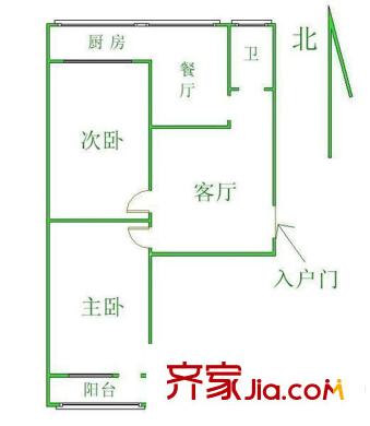 黃臺(tái)小區(qū) 2居室 戶型圖