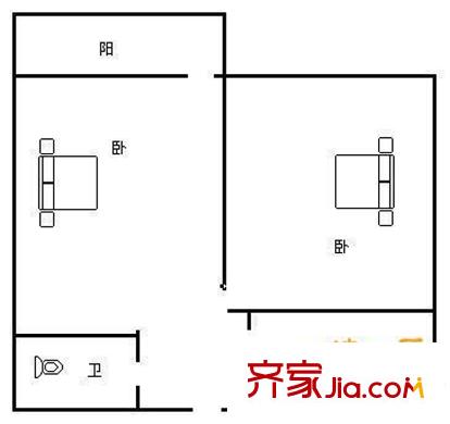 黃臺(tái)小區(qū) 2居室 戶型圖